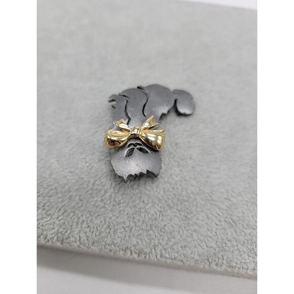 Ultra Craft Matte Silverstone Cat with Bow Pin Brooch Vintage Kitty Jewelry 2" - Picture 6 of 14